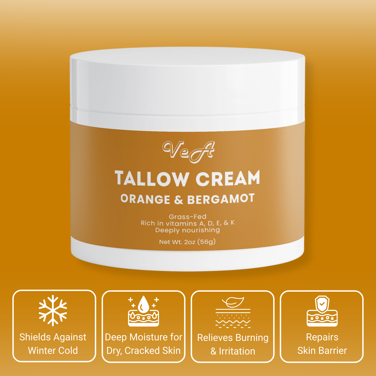 VEA Tallow Cream Orange & Bergamot (56g)
